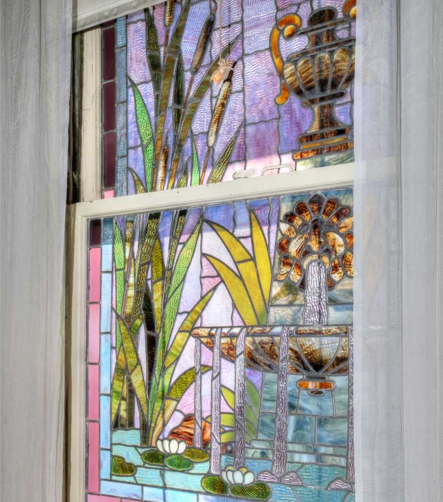 Sacramento Victorian mansion stained glass window Sacramento Victorian mansion stained glass window